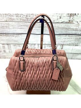 COACH F49723 MADISON GATHERED TWIST MINI SATCHEL BAG PINK MAUVE VINTAGE CROSSBOD